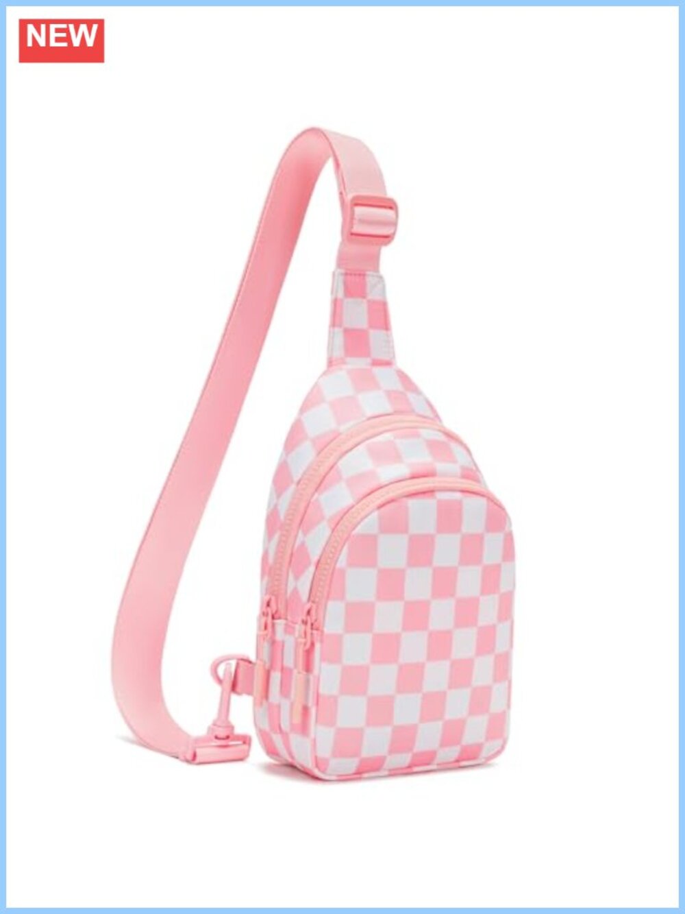 Plaid Sling Bag Crossbody Fanny Pack Water Resistant Adjustable Strap
